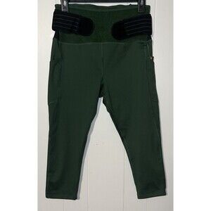 Tommie Copper Adjustable Back Support Capri Leggings Size Medium Olive Green